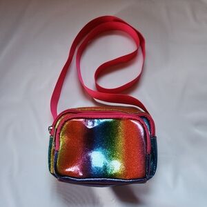 Small Rainbow Glitter Crossbody Bag Pride Camera Bag
